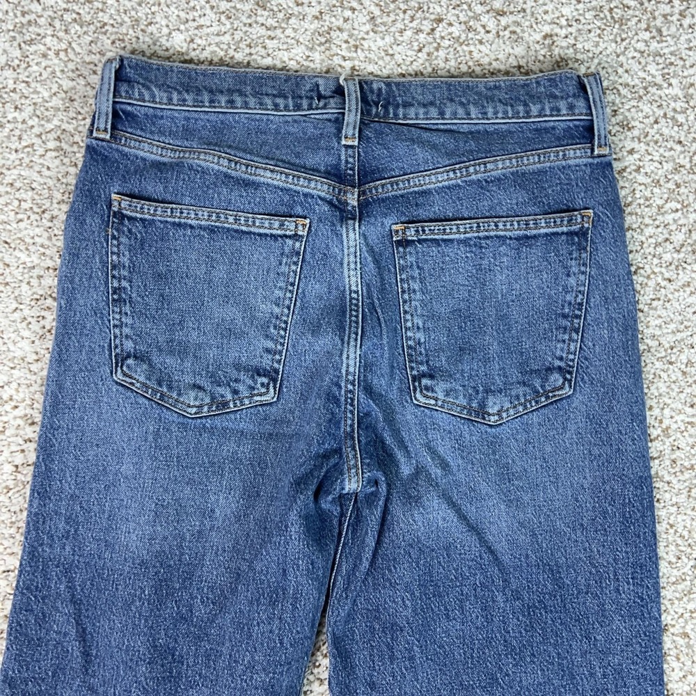 AGOLDE Womens Jeans 28 Blue High Rise Harper Wide Leg Straight Raw Hem Denim - Picture 10 of 11